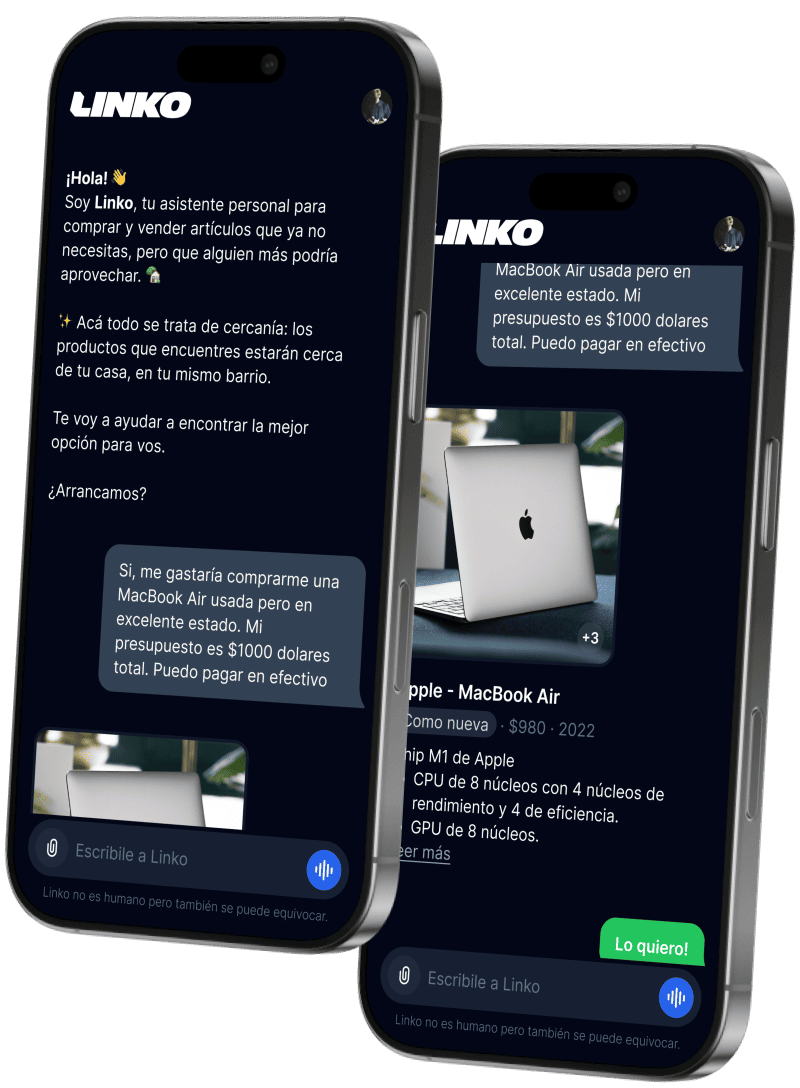 iPhone showing Linko app