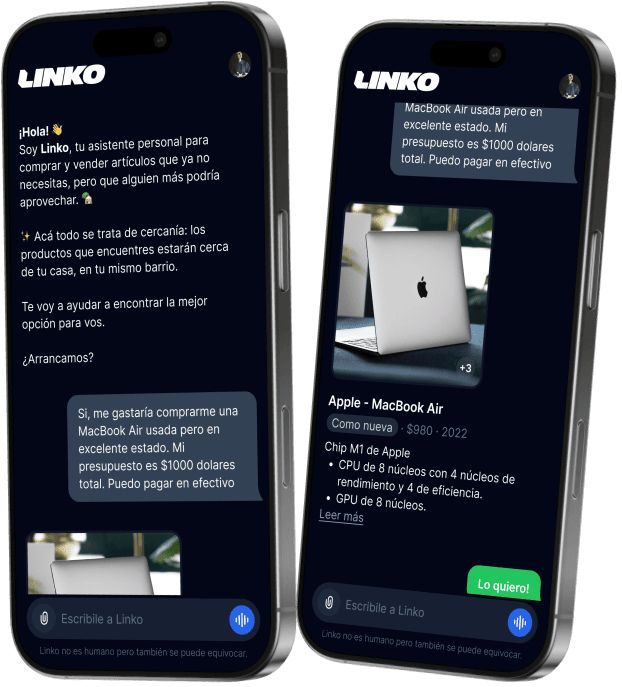 iPhone showing Linko app